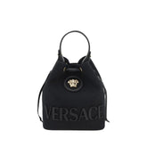 Versace Black Fabric Backet Bag
