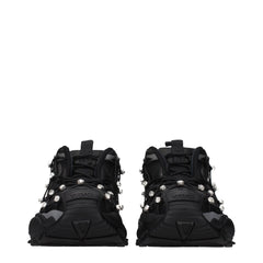 Versace Black Fabric Chunky Sneakers