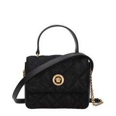 Versace Black Fabric Handbags