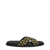Versace Black Fabric Slippers Sandals - Sandals