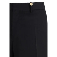 Versace Black Fleece Wool Dress Pants
