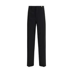 Versace Black Fleece Wool Dress Pants