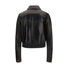 Versace Black Lamb Ovis Aries Aries Leather Jacket - IT42 | L