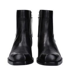 Versace Black Leather Ankle Boots - EU41/US8