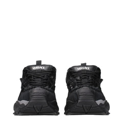 Versace Black Leather Athletic Sneakers