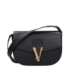 Versace Black Leather Crossbody Bag