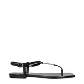 Versace Black Leather Flip-Flop Sandals - EU38/US8