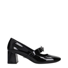 Versace Black Leather Mid Heel Pumps - EU36/US6