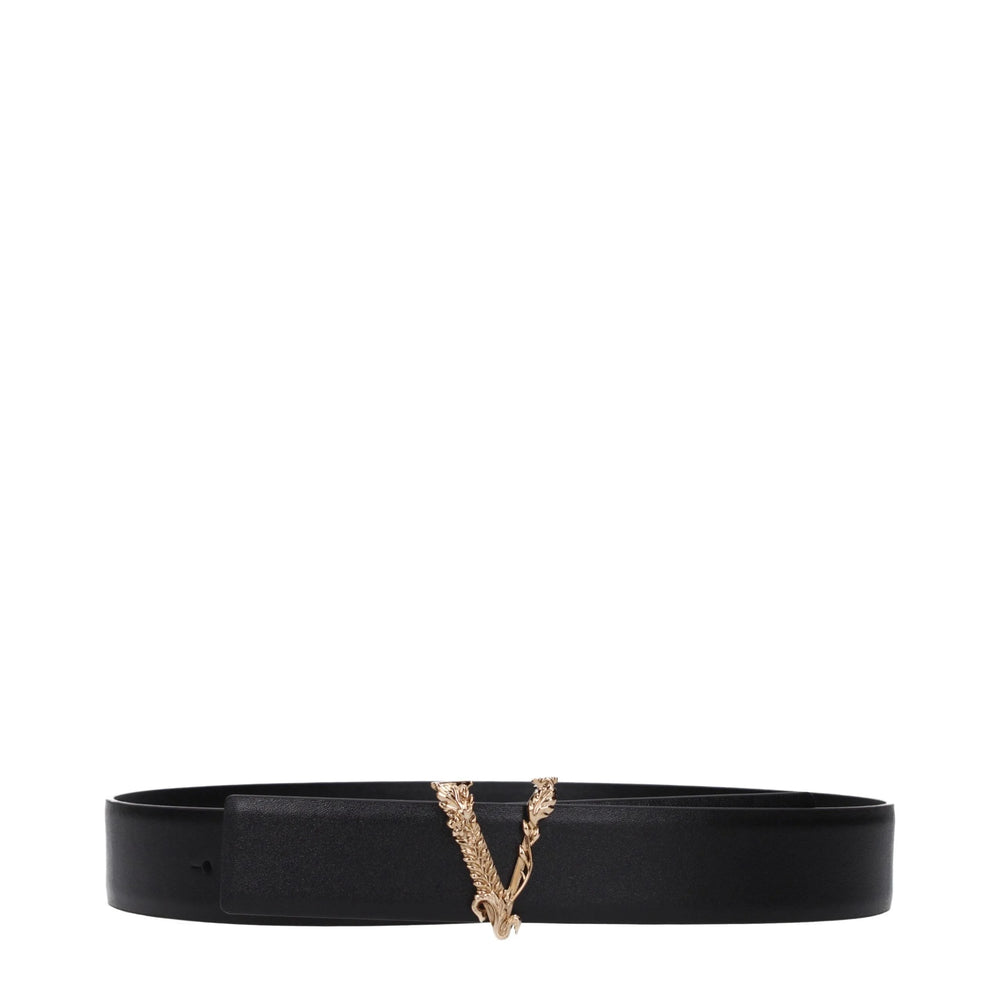 Versace Black Leather Regular Belt