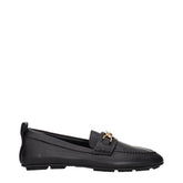 Versace Black Leather Slip-On Loafers