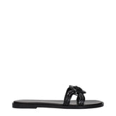 Versace Black Leather Slippers Sandals - EU38.5/US8.5