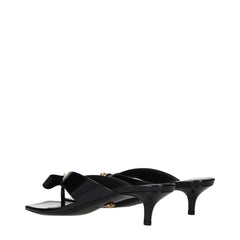 Versace Black Leather Stiletto Heels Sandals - EU36/US6