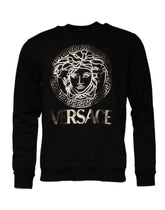 Versace Black Medusa Fleece Men Crew Neck Sweatshirt Sweater - IT50 | L - Sweatshirts