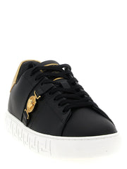 Versace svarte nylon lave sneakers