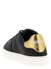 Versace svarte nylon lave sneakers