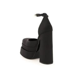 Versace Black Silk Platform Pumps - EU40/US10