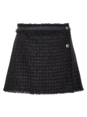 Versace Black Virgin Wool Long Skirt - IT40