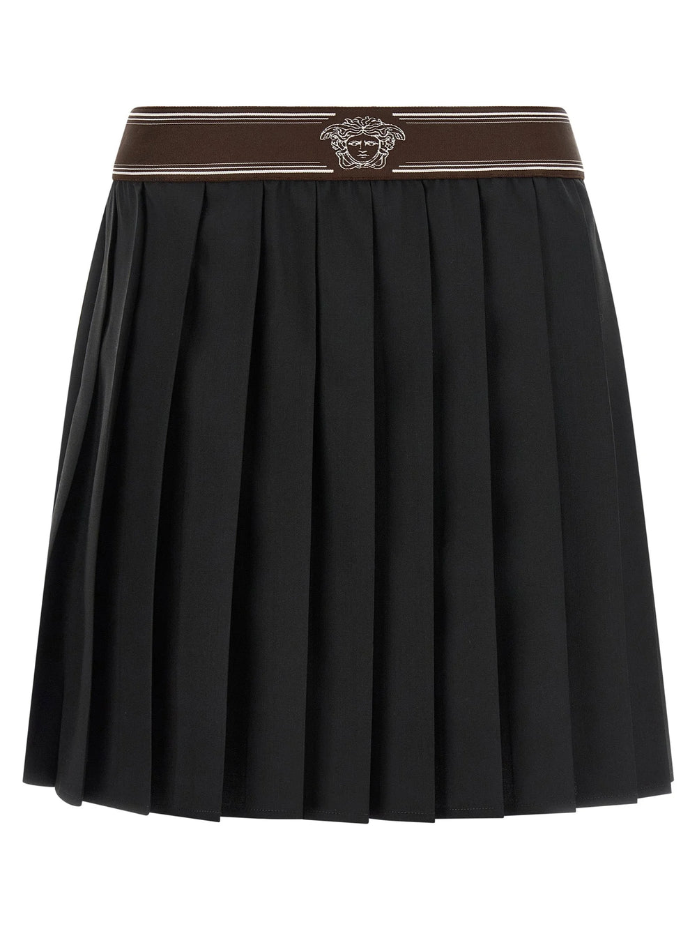 Versace Black Wool Long Skirt