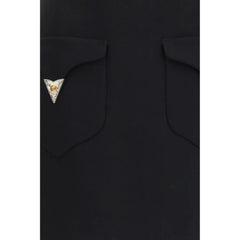 Versace Black Wool Oves Aries Mini Skirt