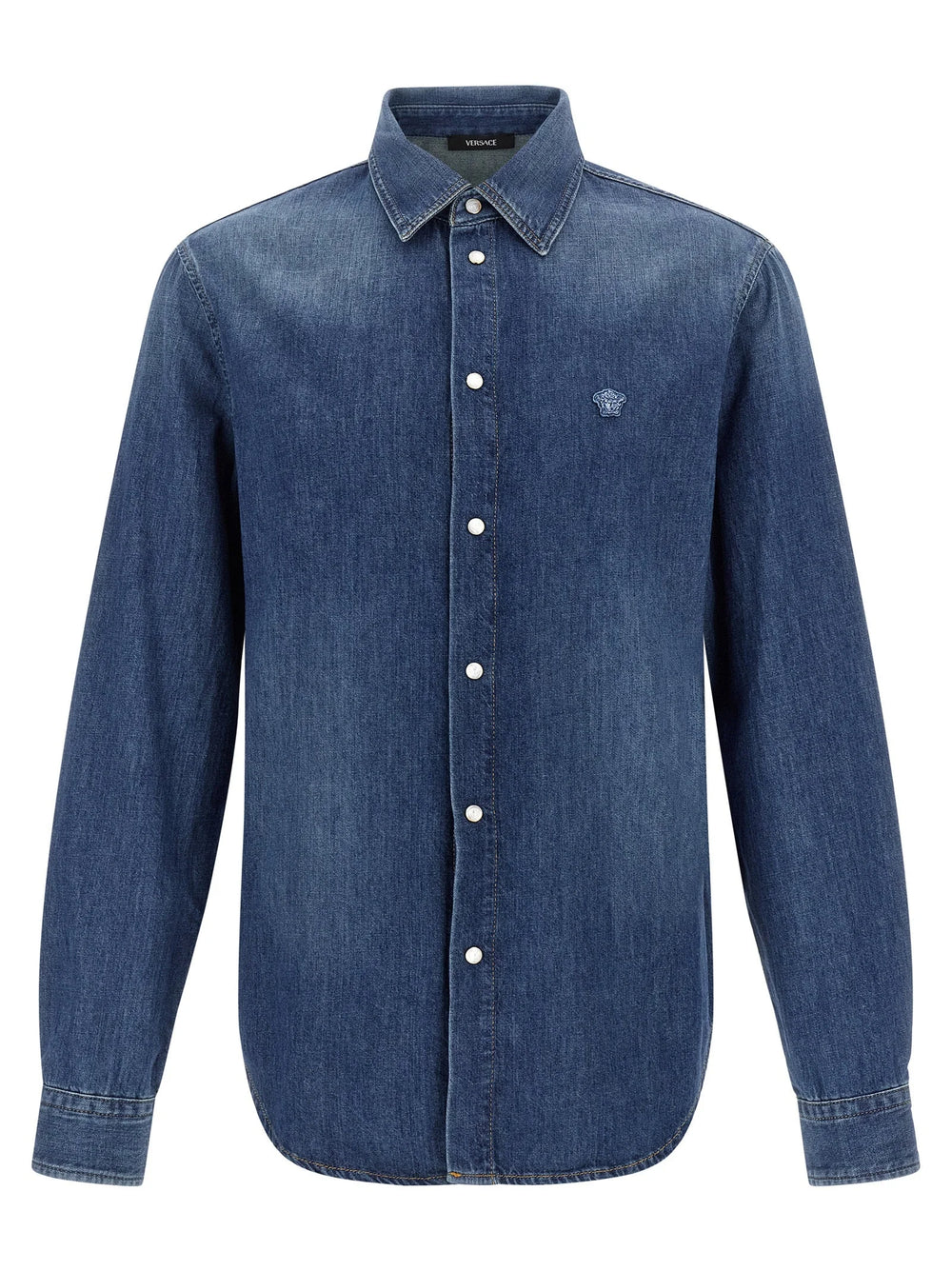 Versace Blue Cotton Blouse