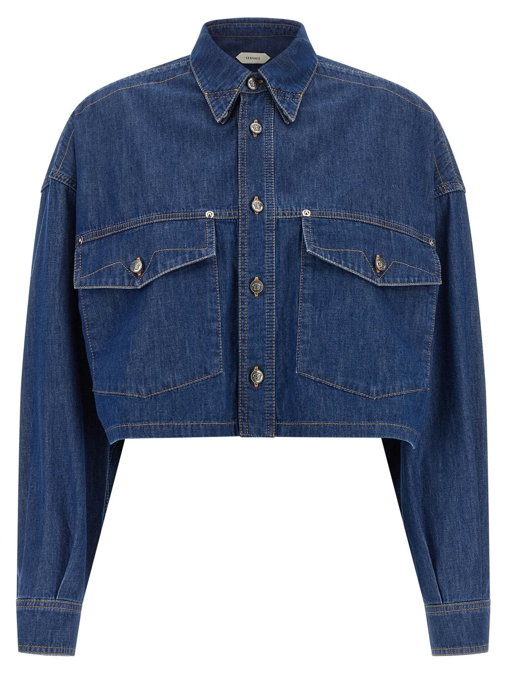 Versace Blue Cotton Blouse