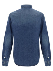 Versace Blue Cotton Blouse