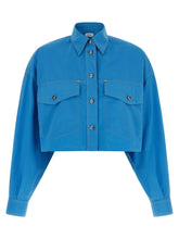 Versace Blue Cotton Blouse