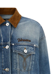 Versace Blue Cotton Denim Jacket