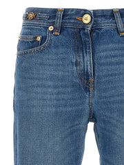 Versace Blue Cotton Flared Jeans