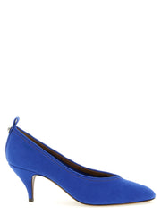 Versace Blaue Baumwollpumps mit Mittelabsatz