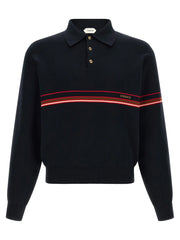 Versace Blue Cotton Polo Shirt