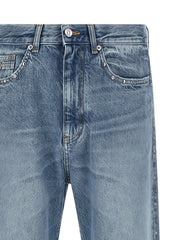 Versace Blue Cotton Straight-Leg Jeans