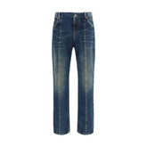 Versace Blue Cotton Straight-Leg Jeans