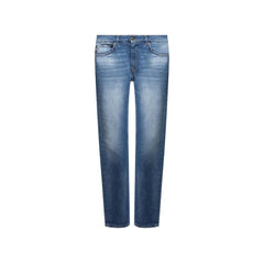 Versace Blue Cotton Straight-Leg Jeans - W32