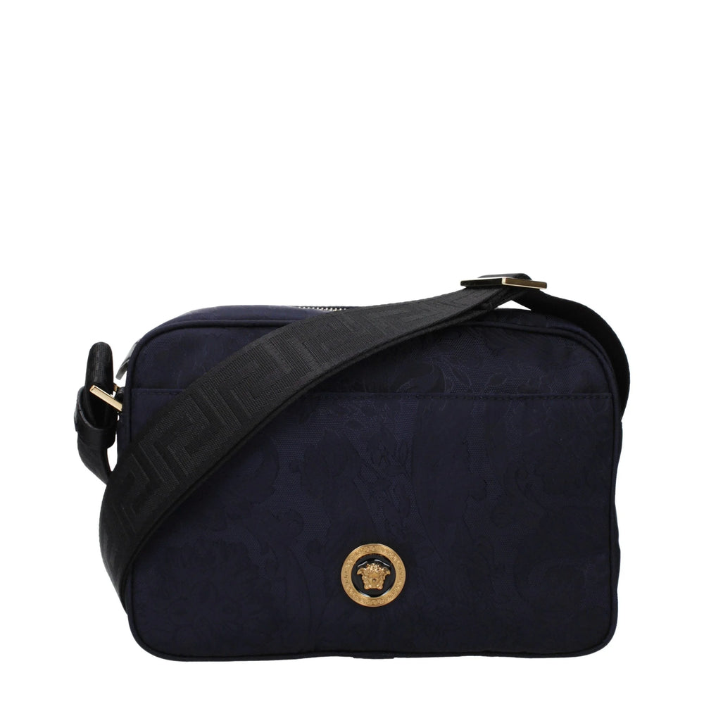 Versace Blue Fabric Crossbody Bag