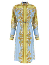 Versace Blue Silk Midi Dress - IT46
