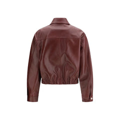 Versace Bordeaux Leather Jacket - IT40 | M