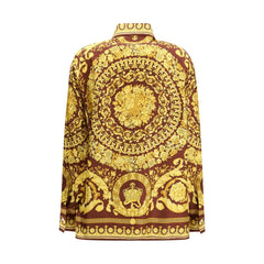 Versace Bordeaux Silk Pattern Shirt - IT42 | L