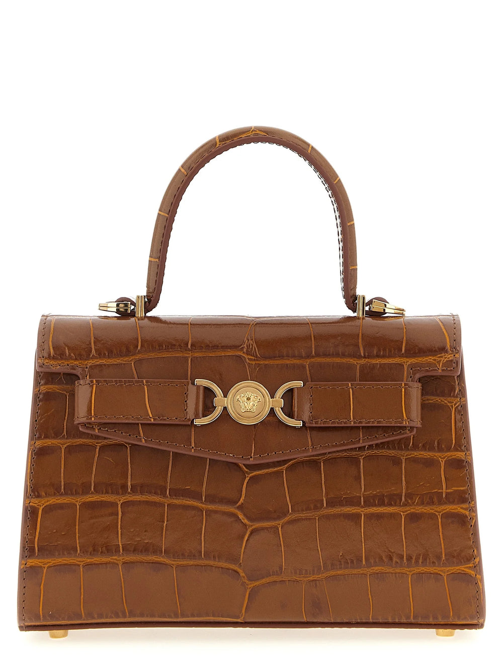 Versace Brown Calfskin Handbag