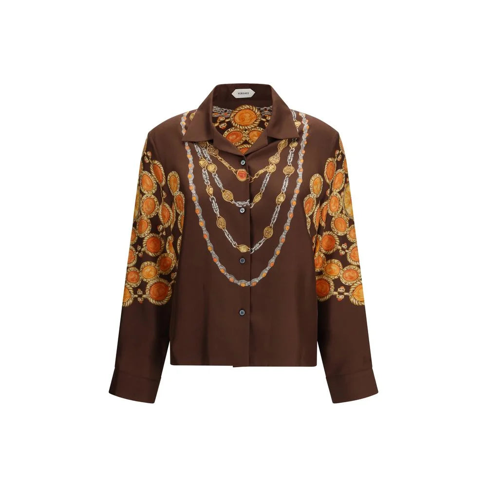 Versace Brown Fabric Pattern Shirt - IT40 | M