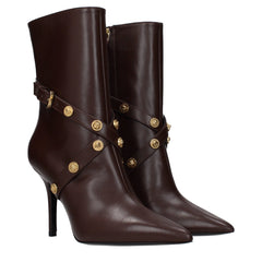 Versace Brown Leather Ankle Boots