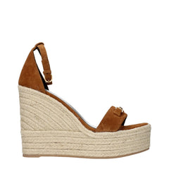 Versace Brown Leather Wedge Sandals - EU40/US10