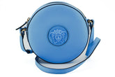 Versace Chic Blue Leather Round Shoulder Bag - Shoulder Bags