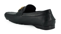 Versace Elegant Black Calf Leather Men’s Loafers - EU39/US6 - Flats