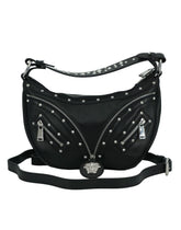 Versace Elegant Black Leather Hobo Shoulder Bag - Hobo Bags