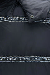 Versace Elegant Black Logo Band Vest with Detachable Hood - IT48 | M / Black - Vests