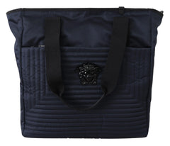 Versace Elegant Blue Nylon Tote Bag - Tote Bags