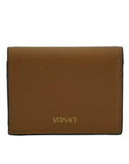 Versace Elegant Compact Leather Wallet in Brown - Wallets