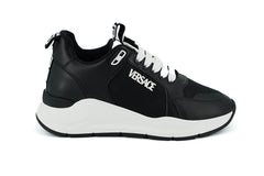 Versace Elegant Monochrome Leather Sneakers - EU36/US6 - Sneakers