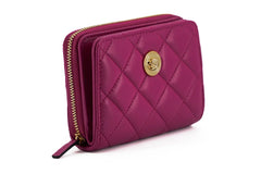 Versace Elegant Purple Quilted Leather Wallet - Wallets